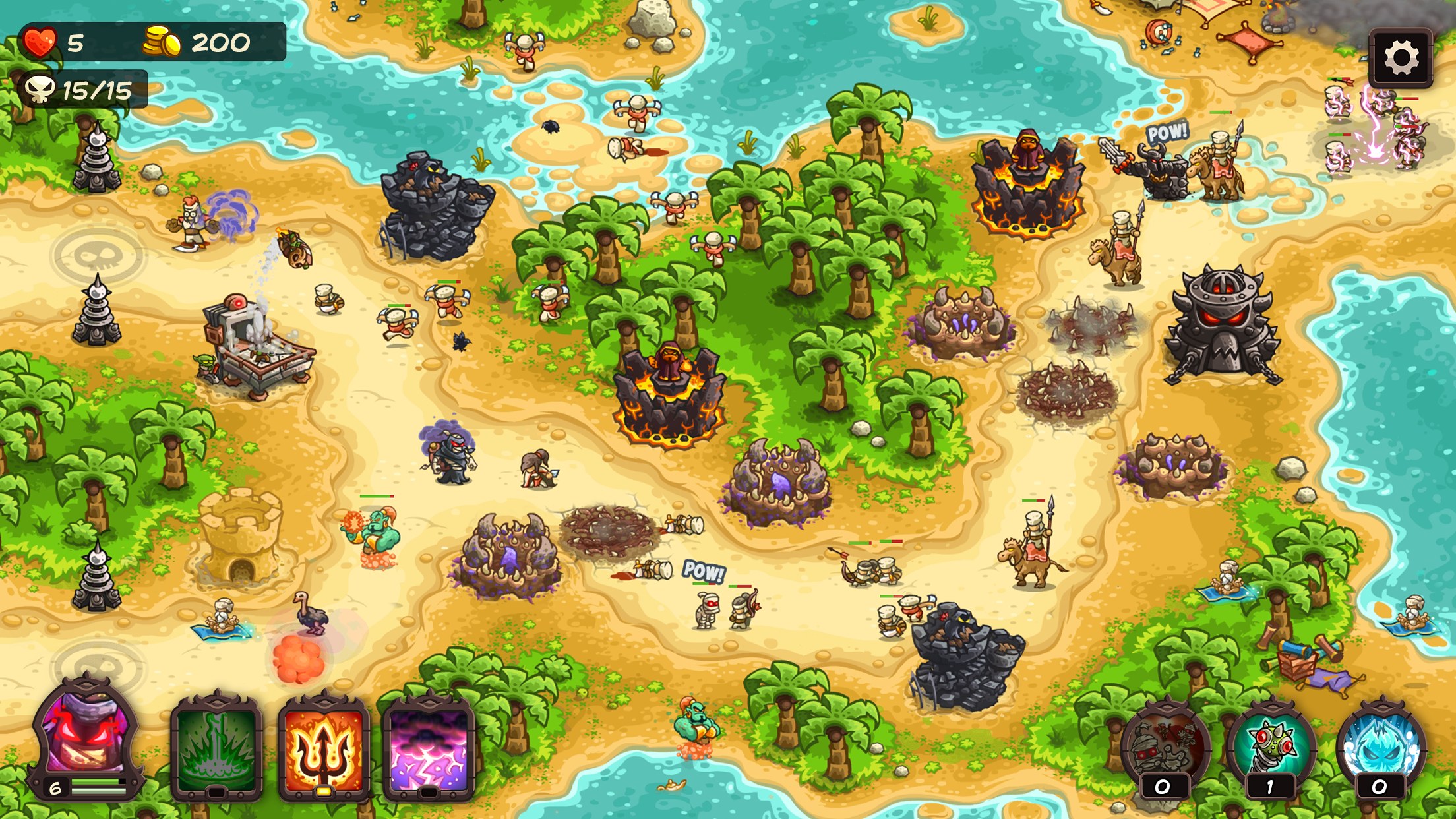 Kingdom Rush Vengeance TD+ still 2, desert-lane screenshot from the store